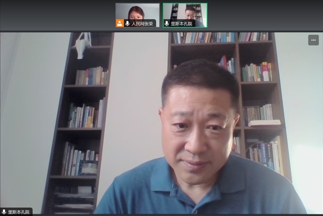 里斯本大學孔子學院中方院長王錦程。 采訪截圖