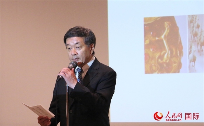 主辦方代表、富士美術(shù)館館長(zhǎng)五木田聰致辭。（人民網(wǎng) 許可攝）