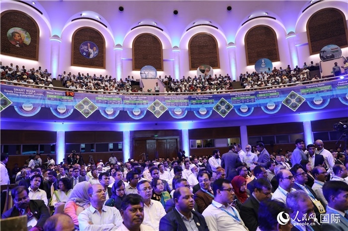 7月13日，達(dá)舍爾甘地污水處理廠項(xiàng)目竣工典禮舉行。人民網(wǎng)記者 孫廣勇攝