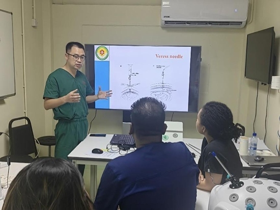 培訓(xùn)現(xiàn)場(chǎng)。第18期援圭亞那醫(yī)療隊(duì)供圖