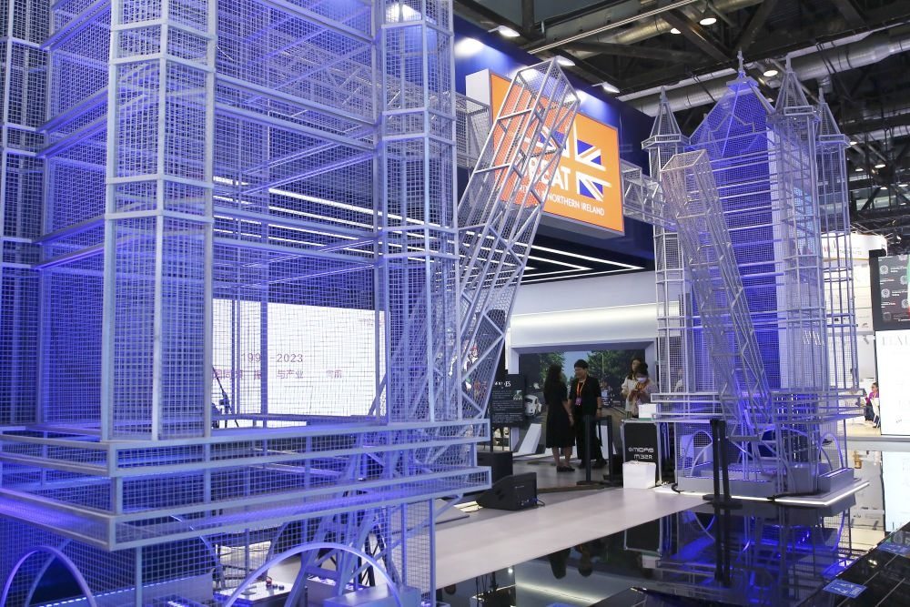 這是9月3日在國家會(huì)議中心綜合展區(qū)拍攝的英國展館。新華社記者 孫瑋彤 攝