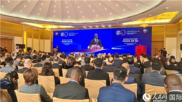 塞內(nèi)加爾駐華大使致辭。人民網(wǎng)記者 萬宇攝