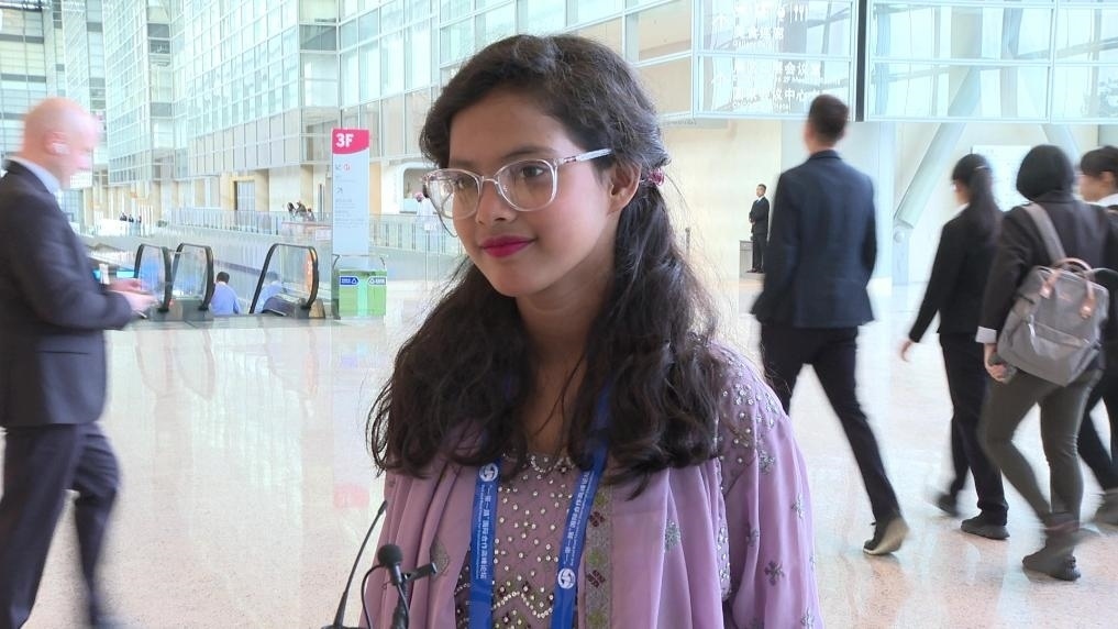 阿里法·沁在參加第三屆“一帶一路”國(guó)際合作高峰論壇民心相通專題論壇后接受記者采訪。