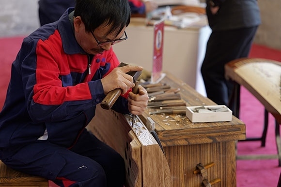 蘭考古箏制作展示。中央音樂學(xué)院供圖