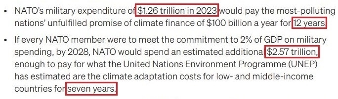 看看北約的“碳足跡”，就知道西方的氣候承諾有多扯