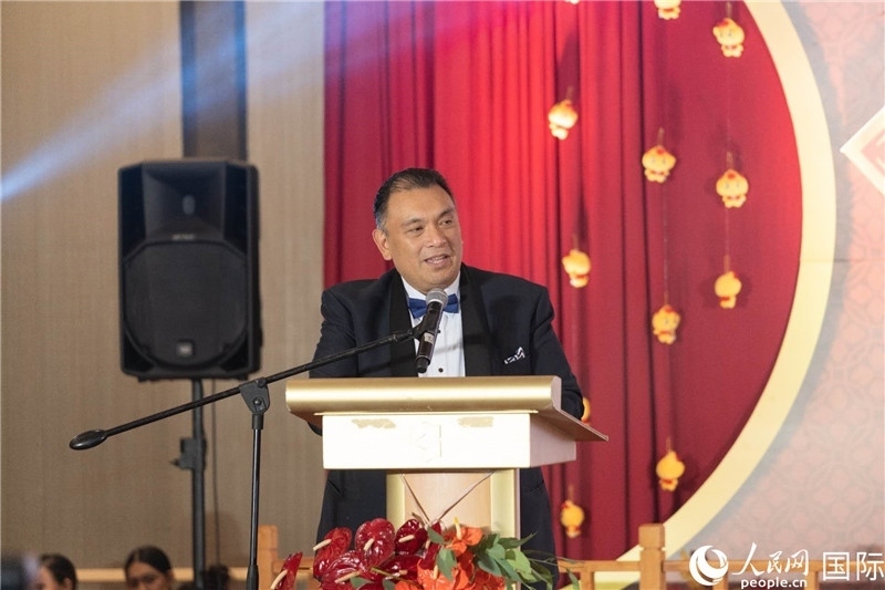 菲外交部副部長多明戈出席年會并致辭。人民網(wǎng)記者樊帆 攝