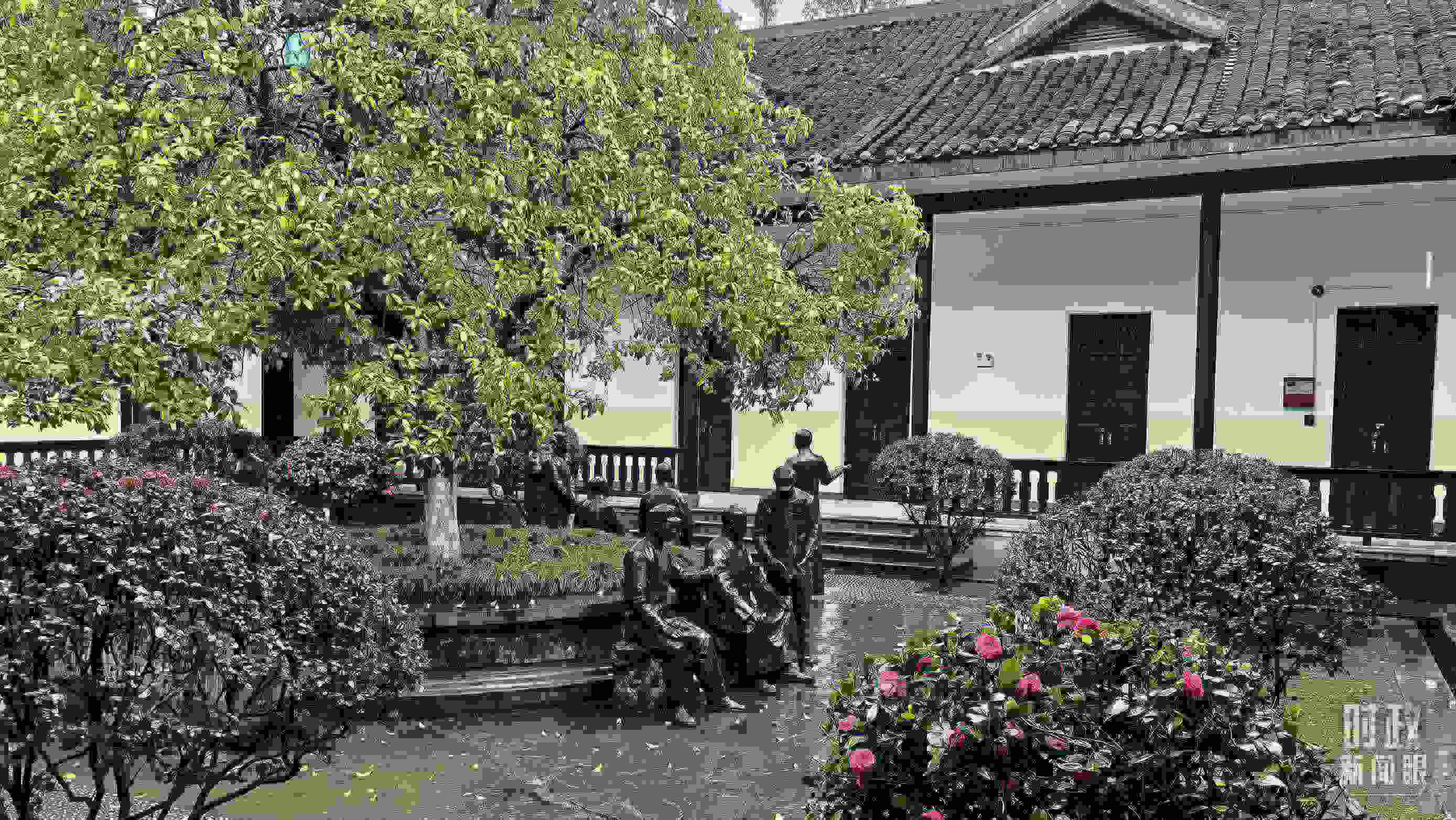 △湖南第一師范學(xué)院（城南書院校區(qū)）校園里。（總臺央視記者趙化拍攝）