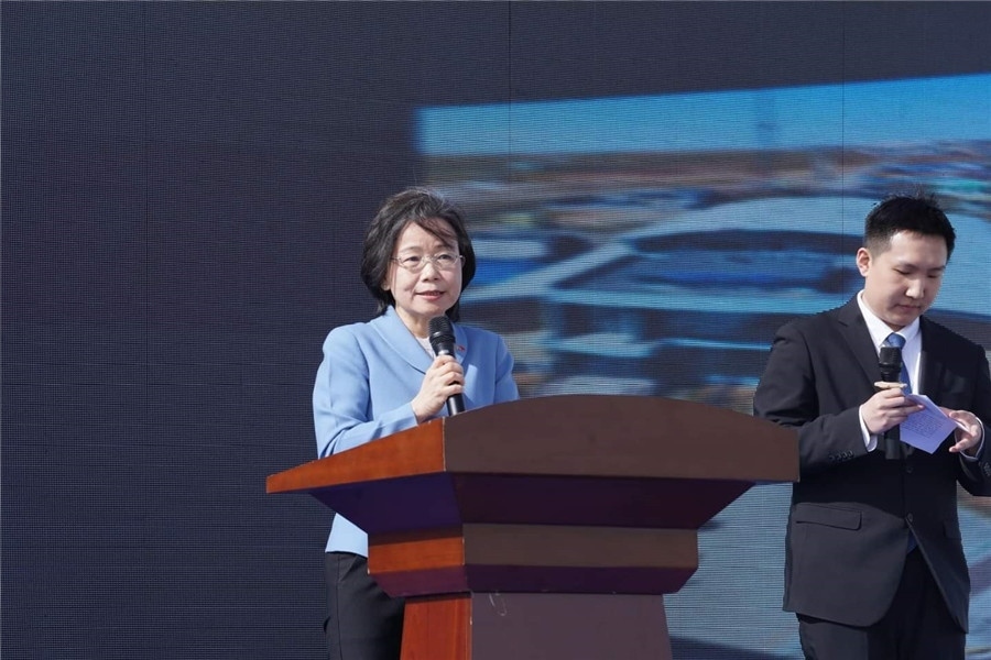 3月24日，沈敏娟大使致辭。駐蒙古使館供圖