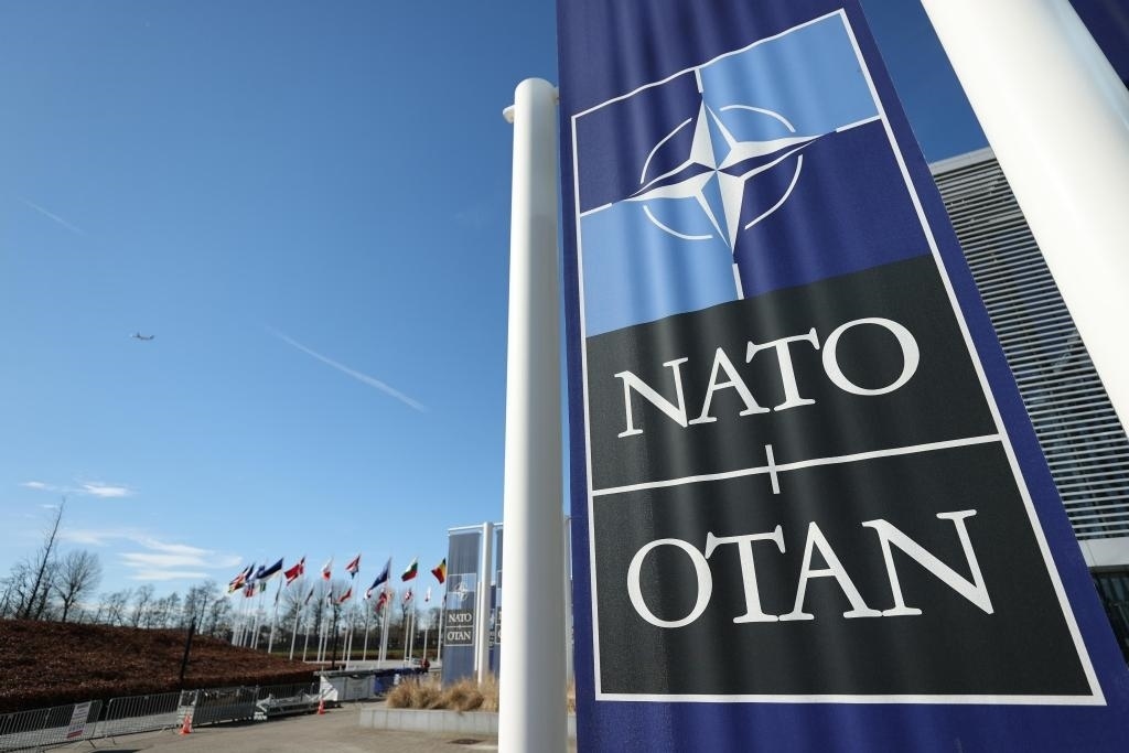 這是3月14日在比利時(shí)布魯塞爾拍攝的北約總部一角。新華社記者趙丁喆攝