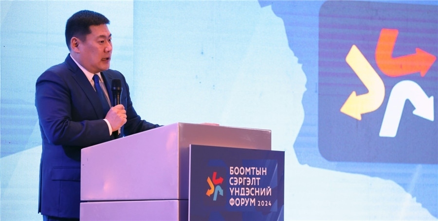 1.奧云額爾登總理致辭。圖片來源：蒙政府官網(wǎng)