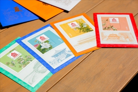 《四季故宮》藏書(shū)票。故宮博物院供圖