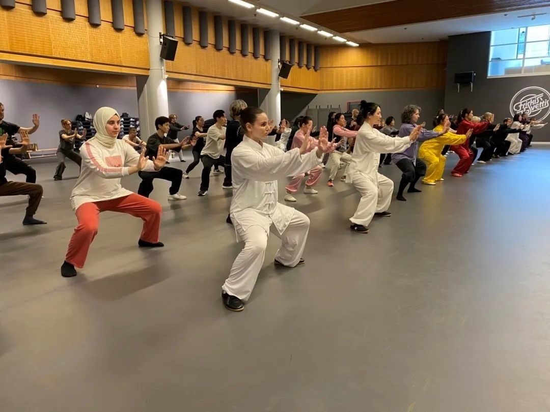 培訓(xùn)班學(xué)員學(xué)習(xí)太極拳。斯德哥爾摩中國文化中心供圖