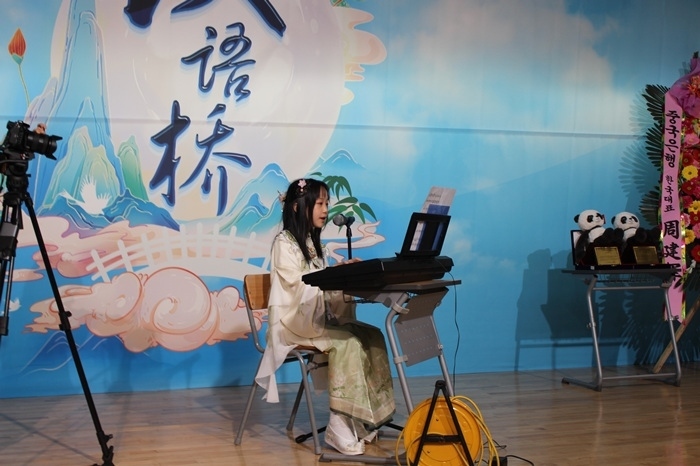 參賽選手在比賽中進(jìn)行中華才藝展示。