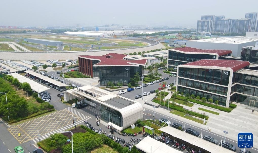 大眾汽車（安徽）有限公司外景（無人機照片，2024年6月7日攝）。新華社記者 郭晨 攝