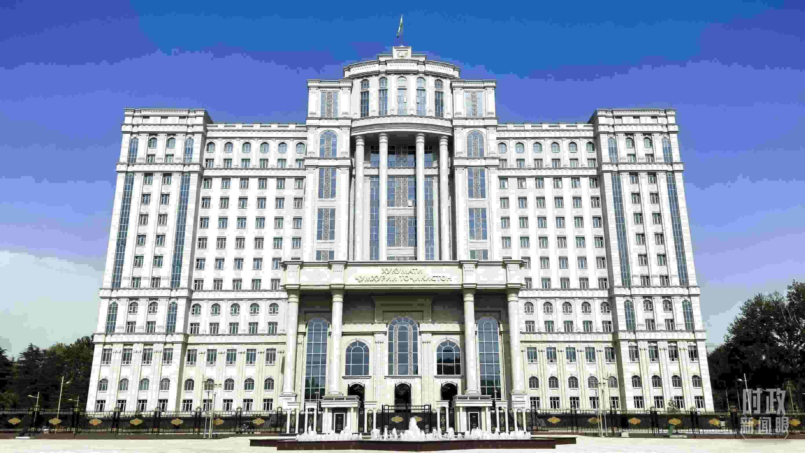 △中方援建塔政府大樓。（總臺央視記者鄂介甫拍攝）