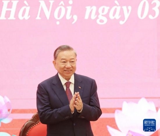 8月3日，在越南河內(nèi)，蘇林出席新聞發(fā)布會。新華社/越通社