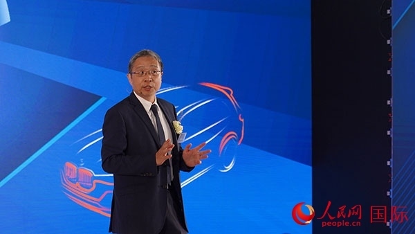 延鋒彼歐總經(jīng)理倪建華致辭。人民網(wǎng) 張茜攝