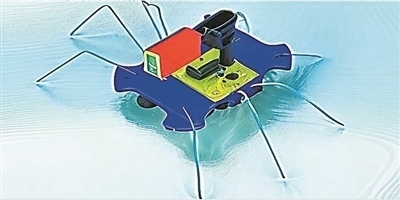 一種能夠在水面上滑行的自供電“蟲子”機器人。圖片來源：紐約州立大學賓漢姆頓分校