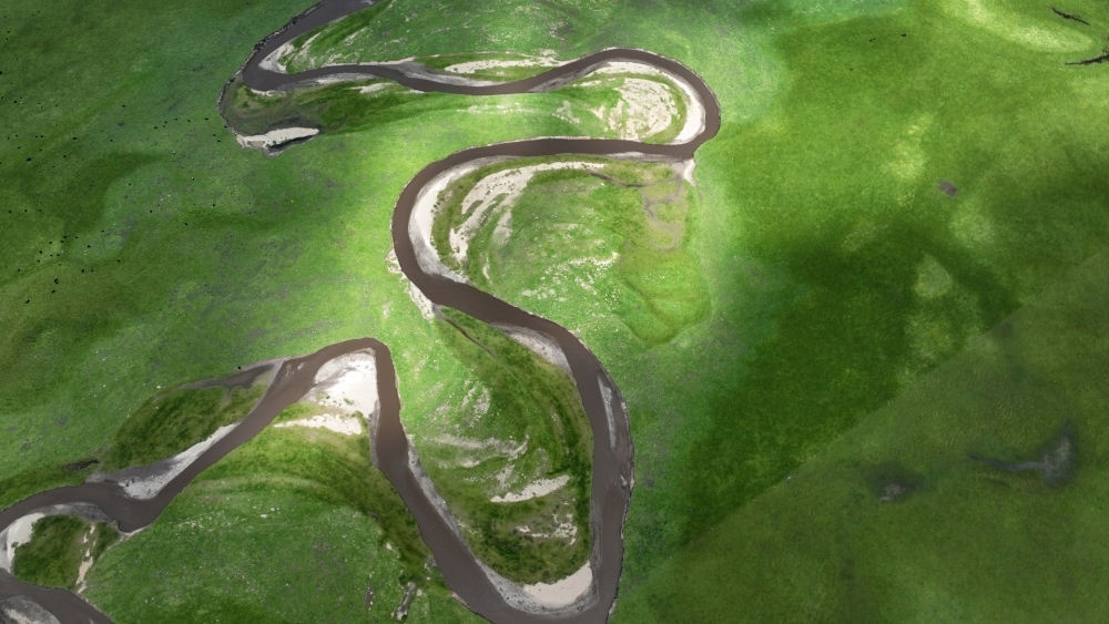 2023年7月6日在甘肅省甘南藏族自治州瑪曲縣拍攝的阿萬倉濕地景色（無人機(jī)照片）?，斍鷿竦卣嫉?62萬畝，是黃河上游重要的水源涵養(yǎng)區(qū)和生態(tài)功能區(qū)，被譽(yù)為“黃河之腎”。