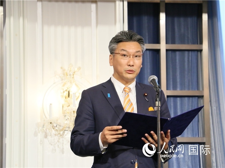 日本國貿(mào)促會長代理橋本岳致辭。人民網(wǎng) 許可攝
