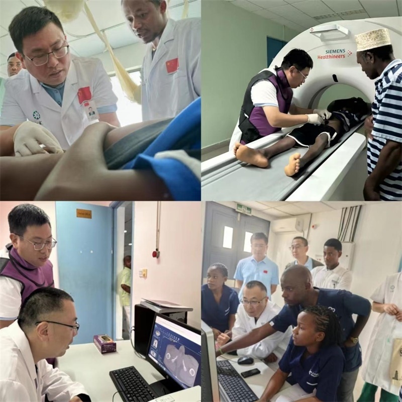 中國援桑醫(yī)療隊多科室專家與當?shù)蒯t(yī)生共同為患者檢查。中國援桑醫(yī)療隊 供圖