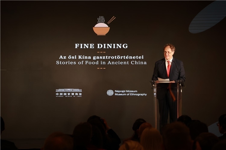 匈牙利文化和創(chuàng)新部副國務秘書喬鮑致辭。圖片由中國駐匈牙利大使館提供。