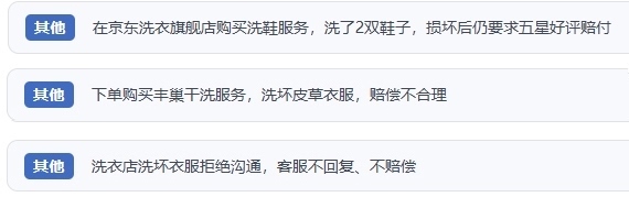 網(wǎng)友涉及互聯(lián)網(wǎng)洗滌服務(wù)的相關(guān)投訴問(wèn)題。（“人民投訴”用戶(hù)投訴截圖）