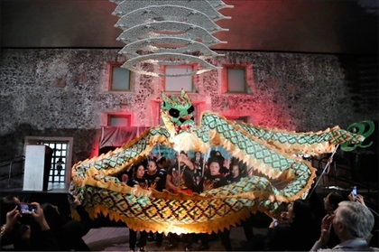 墨西哥華人社團(tuán)的舞龍舞獅表演。主辦方供圖