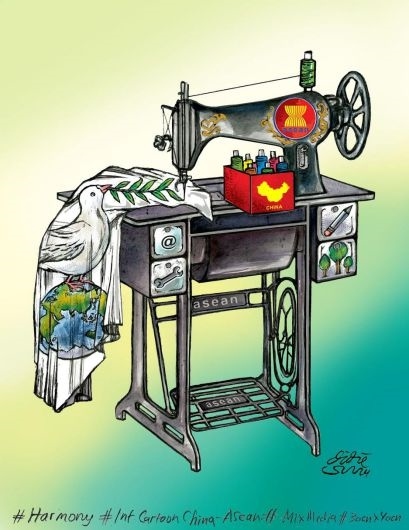 單幅卡通一等獎獲獎作品。（主辦方供圖）