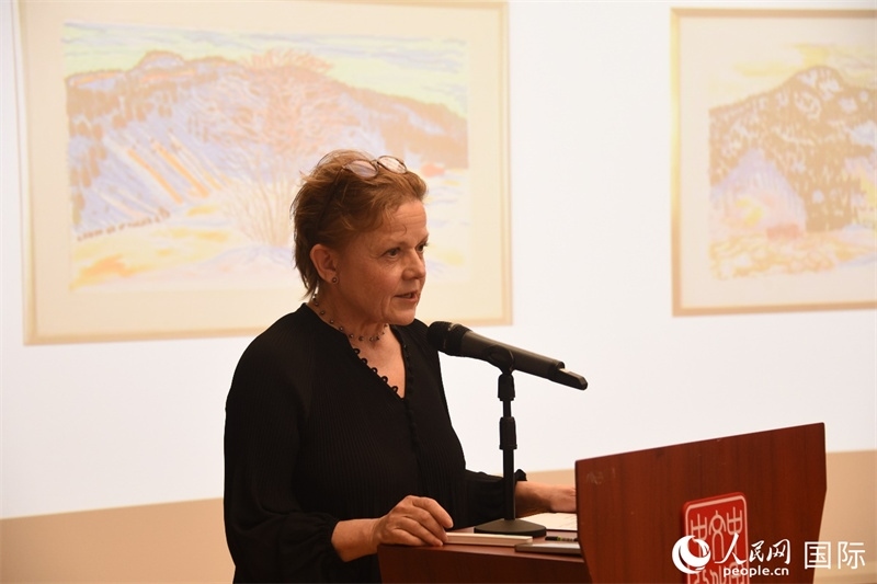 瑞典著名畫家比麗塔·穆爾的藝術(shù)講座。人民網(wǎng)記者 殷淼攝