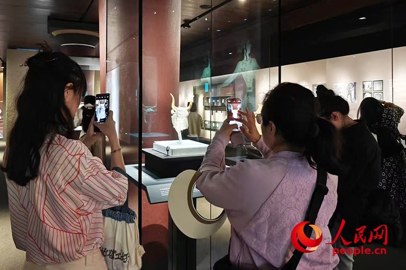 觀眾在故宮博物院參觀展覽。人民網(wǎng)記者 韋衍行攝