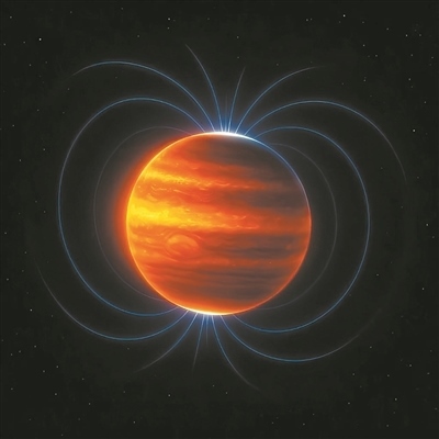 木星磁場(chǎng)（藝術(shù)圖）。圖片來(lái)源：物理學(xué)家組織網(wǎng)