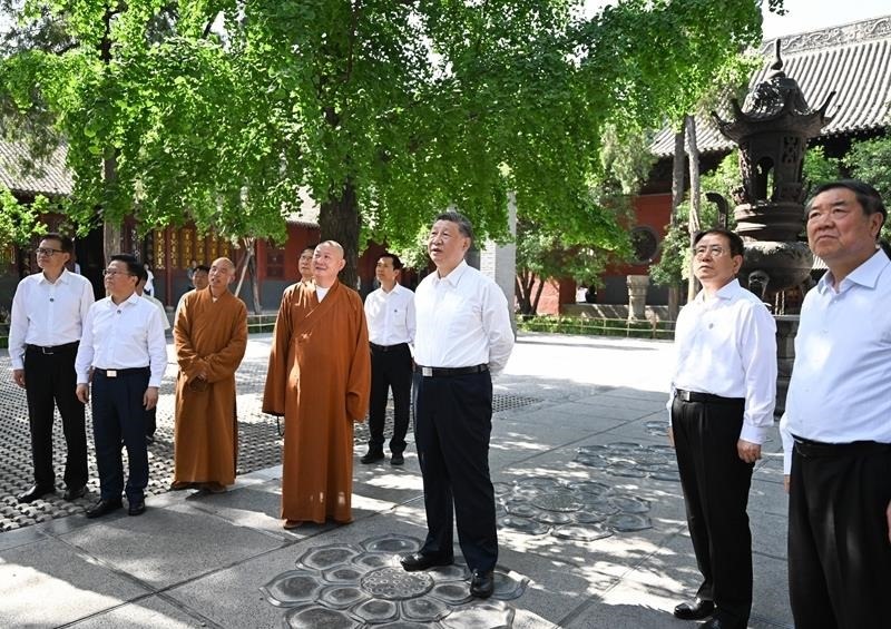 △2025年5月19日，習近平總書記在河南洛陽白馬寺考察。